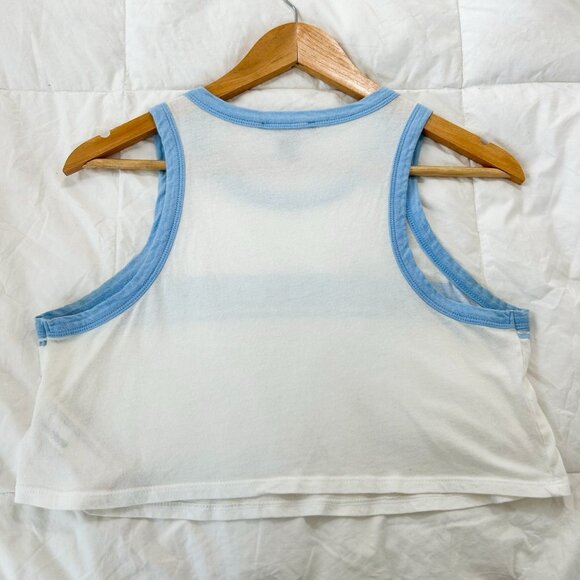 Forever 21 Blue White California Graphic Crop Tank Top Retro Y2K Style EUC S - Picture 5 of 5